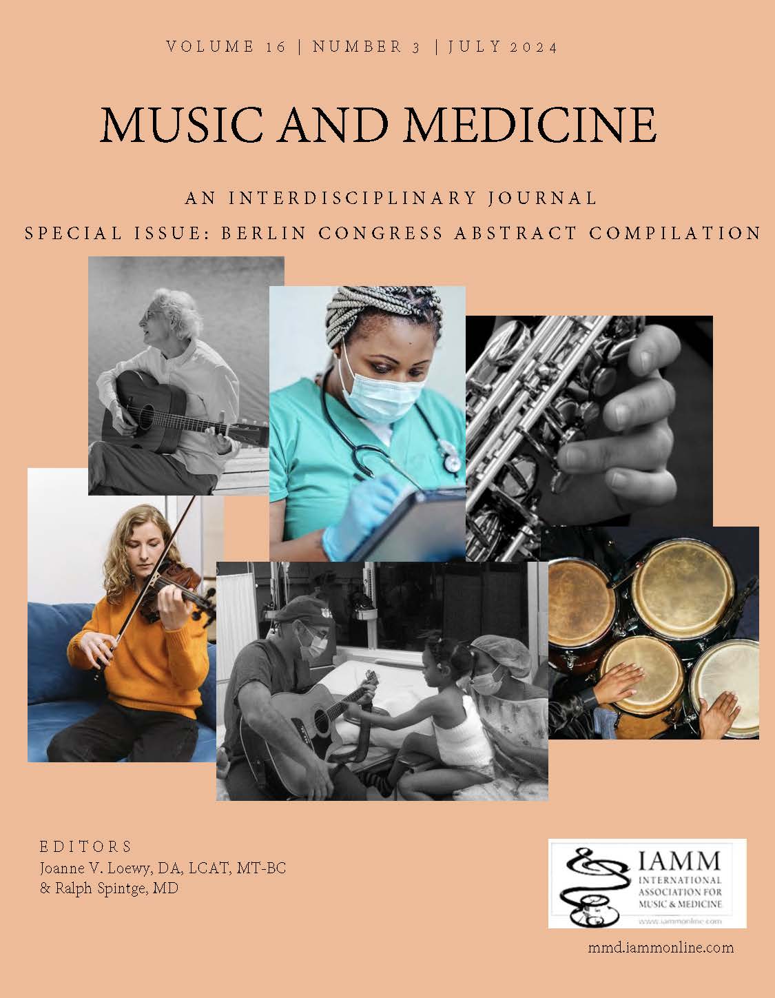 					Προβολή του Τόμ. 16 Αρ. 3 (2024): Music and Medicine July: Special Issue Berlin Congress Abstract Compilation
				